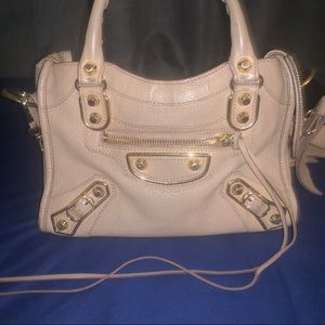 Balenciaga mini city bag nude